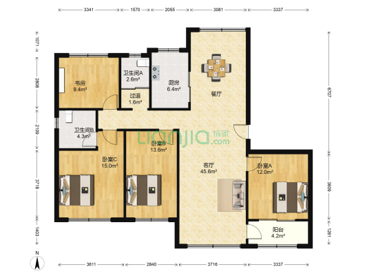 维科东院 4室1厅2卫 138平方