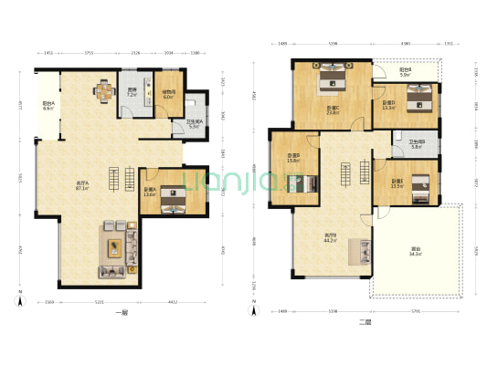 百花山庄 5室2厅2卫 326平方