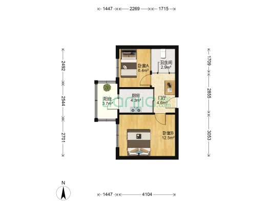 安埠小区南区 2室0厅1卫 50平方