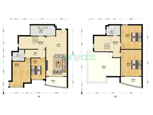 帝华骏豪苑 3室1厅2卫 182平方