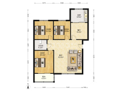 此房为南北通透户型，中间楼层，户型方正，公摊小。-涿州燕赵花园户型图