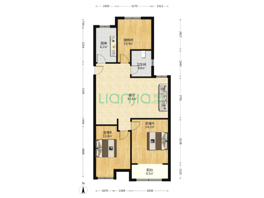 金丰尚城 2室1厅1卫 112平方
