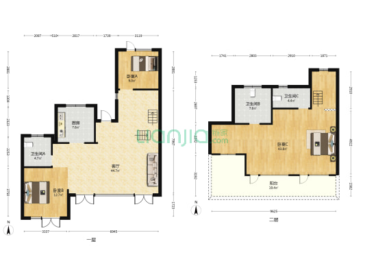 新昌玫瑰园桂语山南 3室1厅3卫 168平方