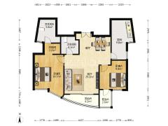 ：房子是两梯三户的中间户，全南的房型，采光视野好-上海爱建园户型图