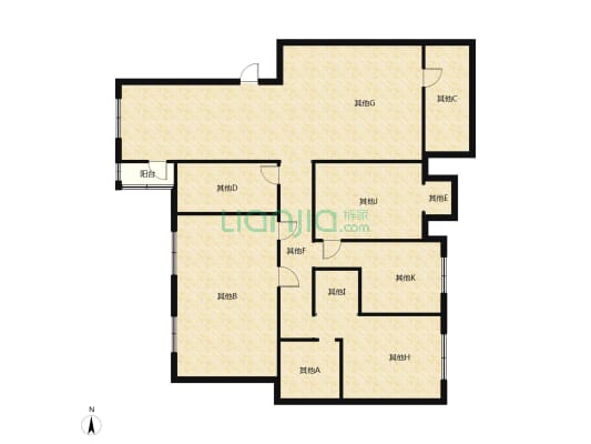 华林逸墅，大平层，5室2卫的房子-户型图