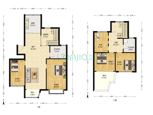 学府花苑 5室1厅2卫 167平方