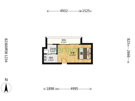 招商金山谷MINI-TOP 1室0厅1卫 29平方