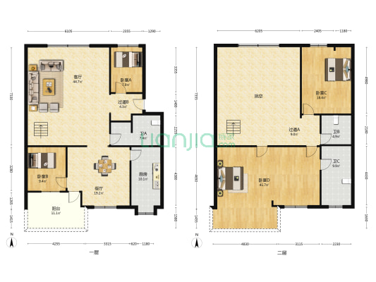 农商银行大院（带湖路55号） 4室2厅3卫 164平方