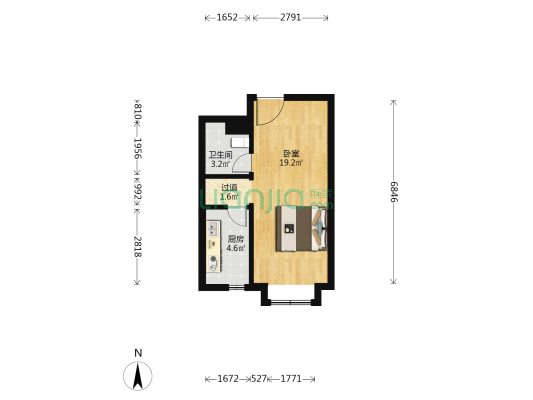 槿花苑 1室0厅1卫 43平方