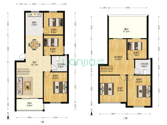 富润家园 7室1厅2卫 150平方