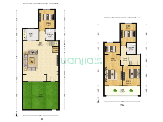 中海阳光玫瑰园 4室1厅2卫 117平方