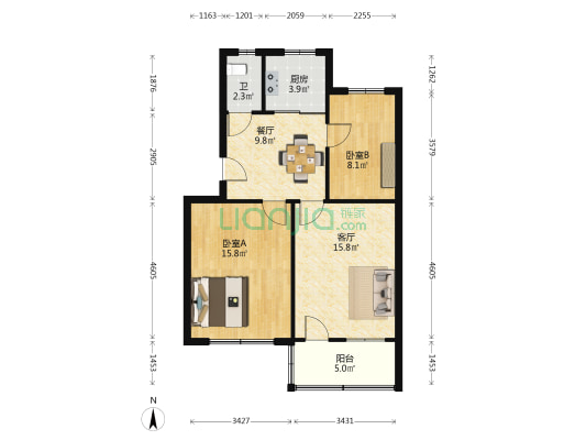 人民东路155弄 2室2厅1卫 75平方