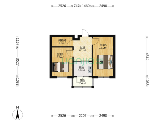 开发区五小区 2室0厅0卫 51平方