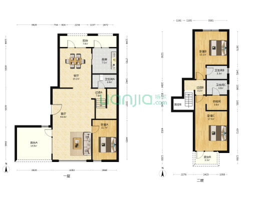 孔雀城七期秋月园 3室2厅3卫 177平方