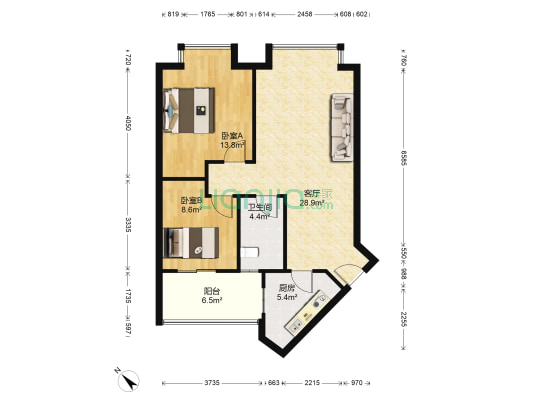 香都美地 2室1厅1卫 79平方