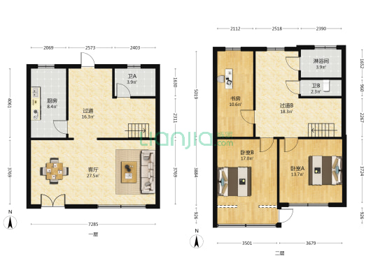 王家桥新村 3室1厅3卫 142平方