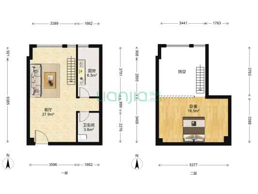 睿品大厦 1室1厅1卫 57平方