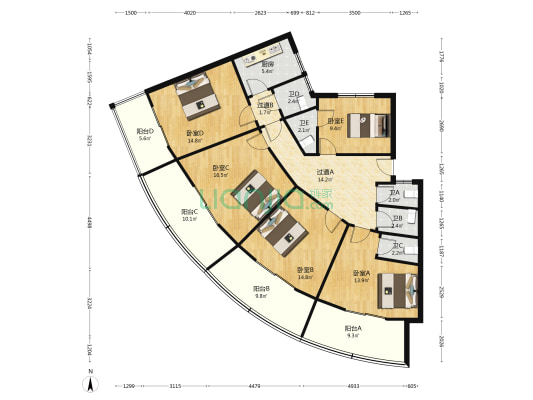 三店中路88号 5室0厅5卫 132平方