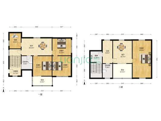 龙西路 5室2厅2卫 109平方