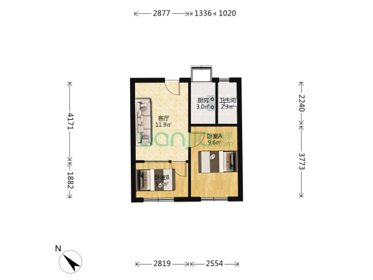 胜利街359号 2室1厅1卫 43平方