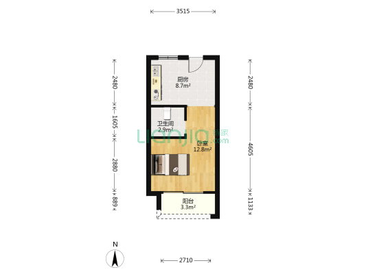 苕溪学府 1室0厅1卫 40平方