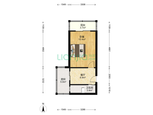 蓬莱新里 1室1厅1卫 38平方