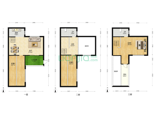 梧桐湖国际社区·半岛公园 3室1厅2卫 119平方