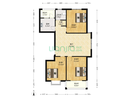 福鼎嘉苑 3室1厅1卫 127平方