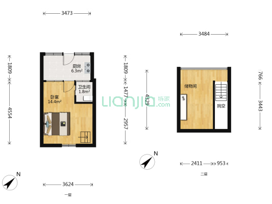 樱桃斜街 1室0厅1卫 27平方