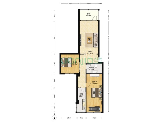 融达小区(盐场路) 2室1厅1卫 101平方