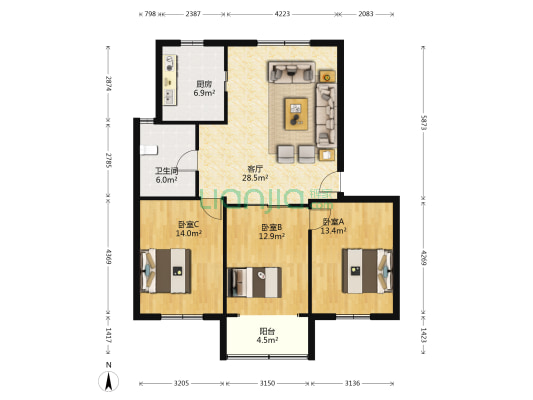 广衍路7弄 3室1厅1卫 103平方
