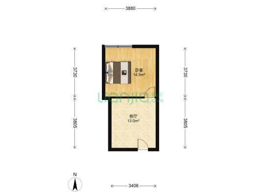 华阳国际大厦 1室1厅0卫 106平方