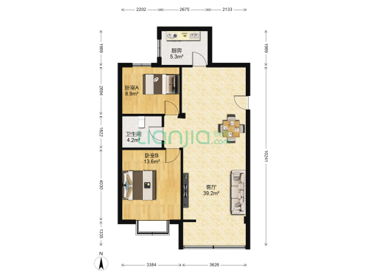兰州市城建物业家属院 2室1厅1卫 97平方