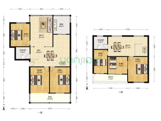 健康公寓 6室3厅2卫 180平方