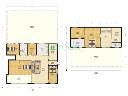幸福金色池塘 4室2厅3卫 236平方