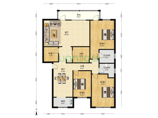 翔金垟新村 5室2厅2卫 180平方