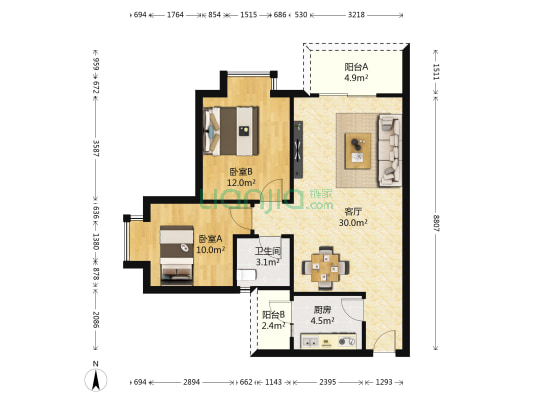 柳江新居一期 2室1厅1卫 81平方