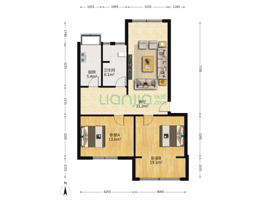 建委家属院 2室1厅1卫 83平方