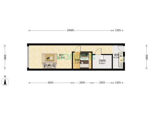 碧海明珠 1室1厅1卫 54平方