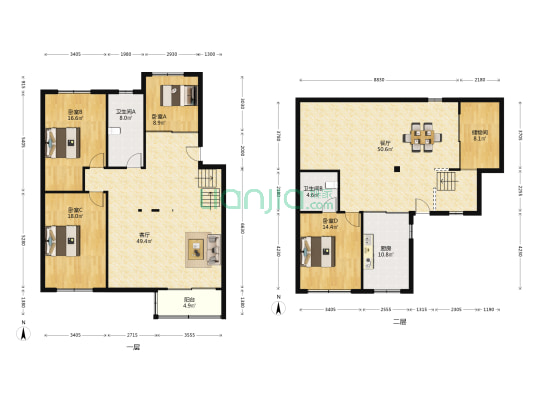 兴越东区 4室2厅2卫 192平方