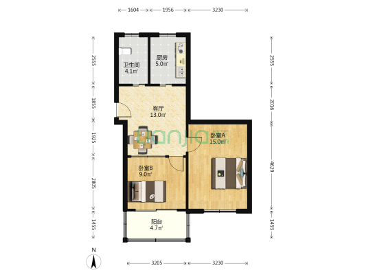 中山东路274弄 2室1厅1卫 64平方