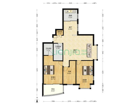 永泰嘉园 3室2厅2卫 125平方