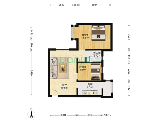 亲和良园 2室1厅1卫 75平方