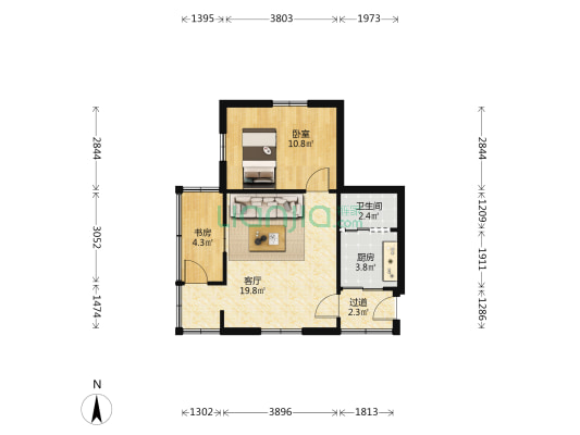 黄埔大道西 2室1厅1卫 47平方