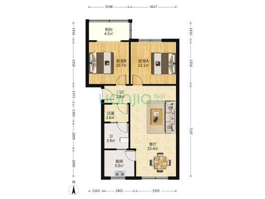 成飞404小区 2室1厅1卫 81平方