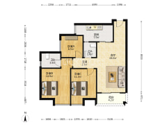 石桥铺 正规三房双卫 住家精装修 带家具家电 拎包入住-重庆华宇时代星都户型图