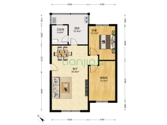 富民苑 1室1厅1卫 89平方