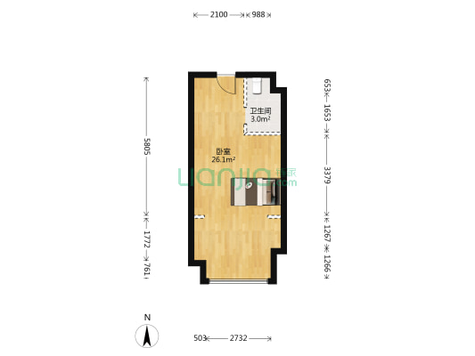 中建状元公馆 1室0厅1卫 45平方
