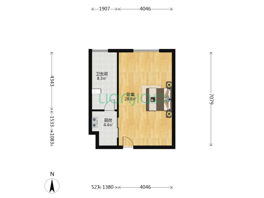 骏愉楼 1室0厅1卫 61平方