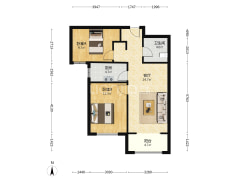 南向2居 户型方正 全天采光 ............-涿州K2狮子城北区户型图
